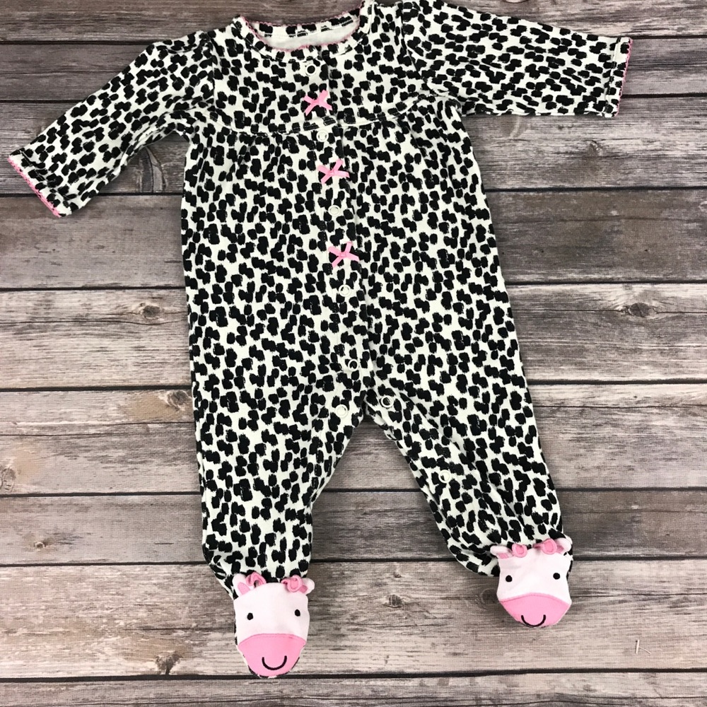 Carter’s Footed Onesie with Pink Bows Size 3M